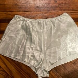 Ice blue tap pants, satin shorts vintage.